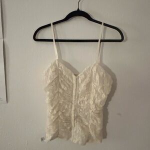 Chic Lace Women's Blouse in Cream